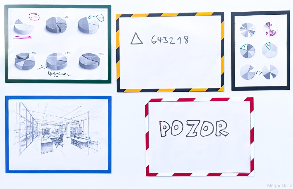 Magnetické kapsy a rámečky pro prezentaci dokumentů, upozornění, akcí a letáků