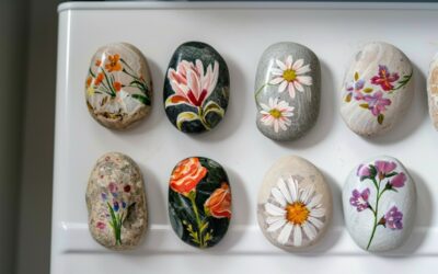 Jak vytvořit květinové dekorační magnetky na ledničku z kamenů