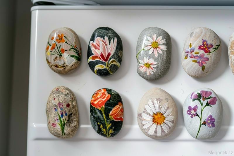 Jak vytvořit květinové dekorační magnetky na ledničku z kamenů